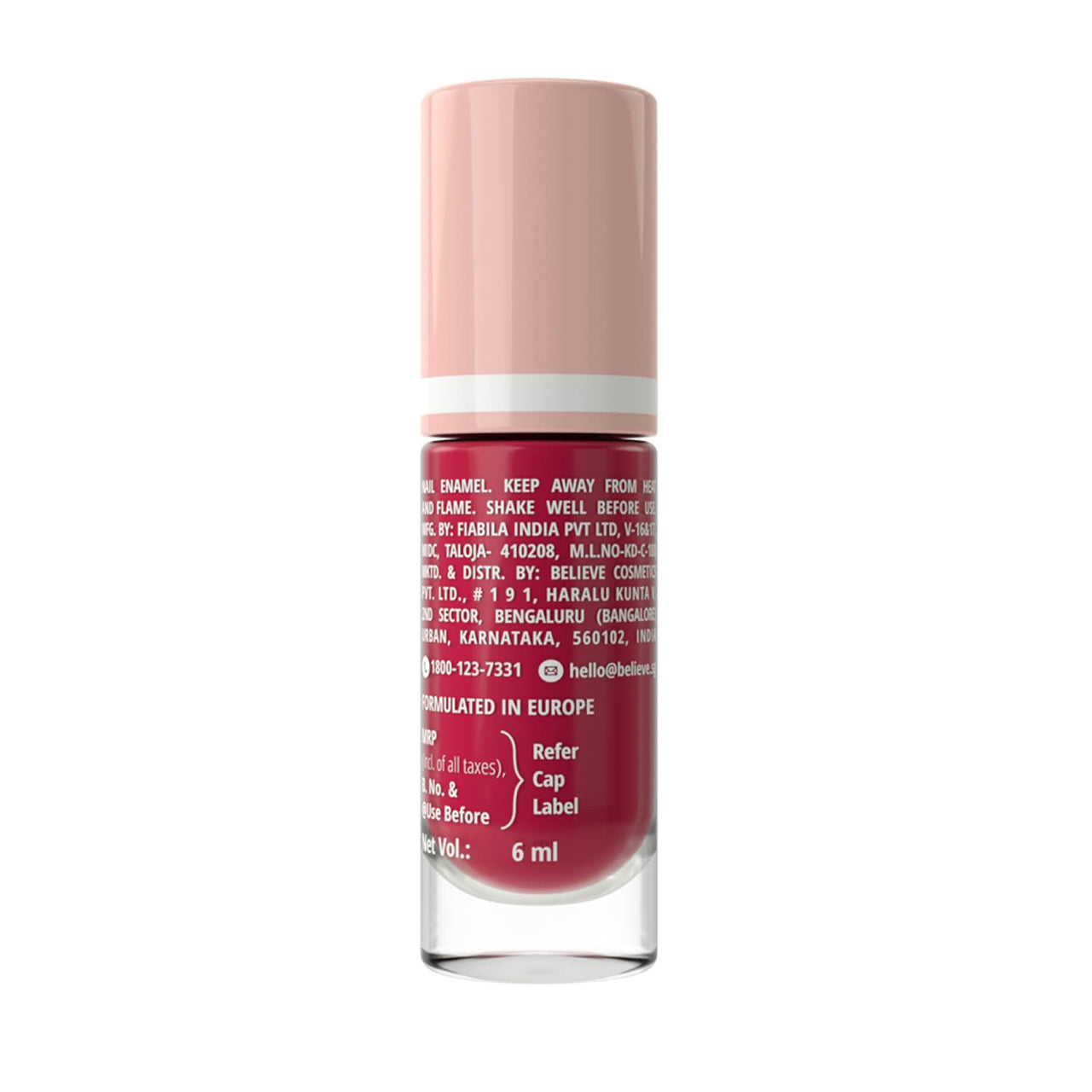 ZM Zayn & Myza Breathable Nail Enamel - Strawberry Jelly | Smooth Application | Quick-Drying I Longlasting I Chip-Defiant I Water Permeable | Glossy Finish | 100% Vegan, 6 ml