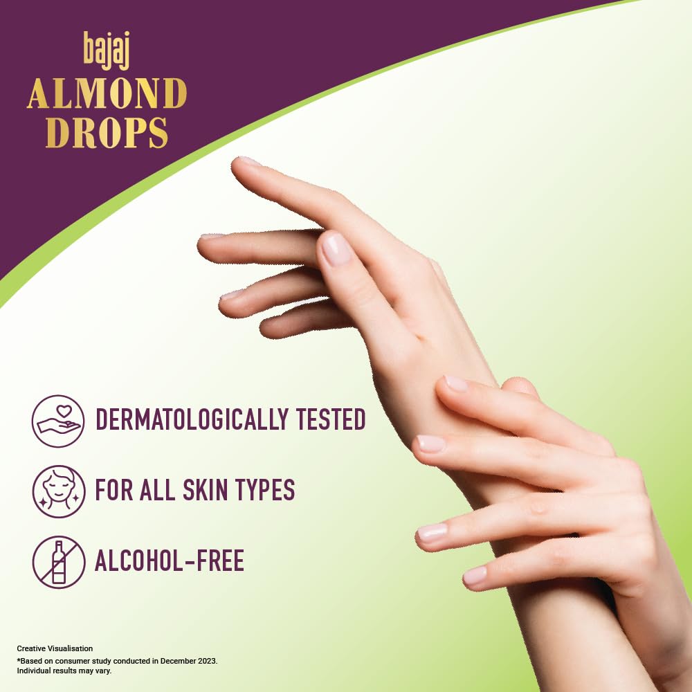 Bajaj Almond Drops Ultralight Body Lotion for Women and Men | Refreshing Hydration- Aloe Vera, Almond Oil & Vitamin E, 400 ml