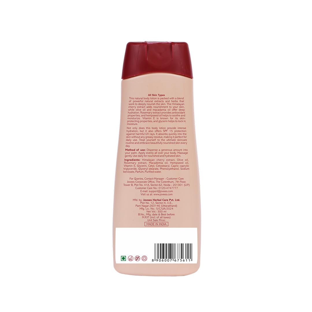 Jovees Herbal Himalyan Cherry Hand & Body Lotion, Hydrates/Moisturise Skin 300ml