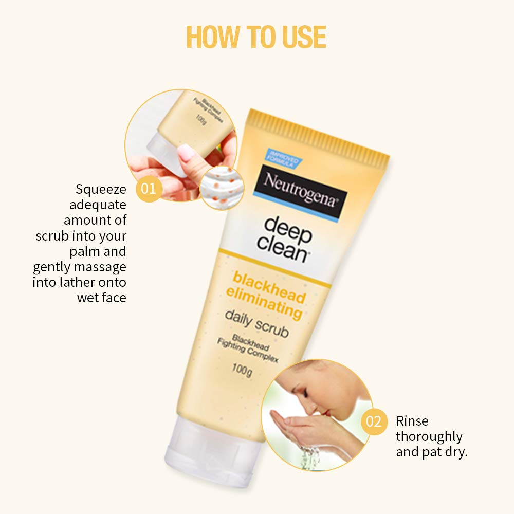 Neutrogena Deep Clean Scrub Blackhead Eliminating Daily Scrub For Face, 100g