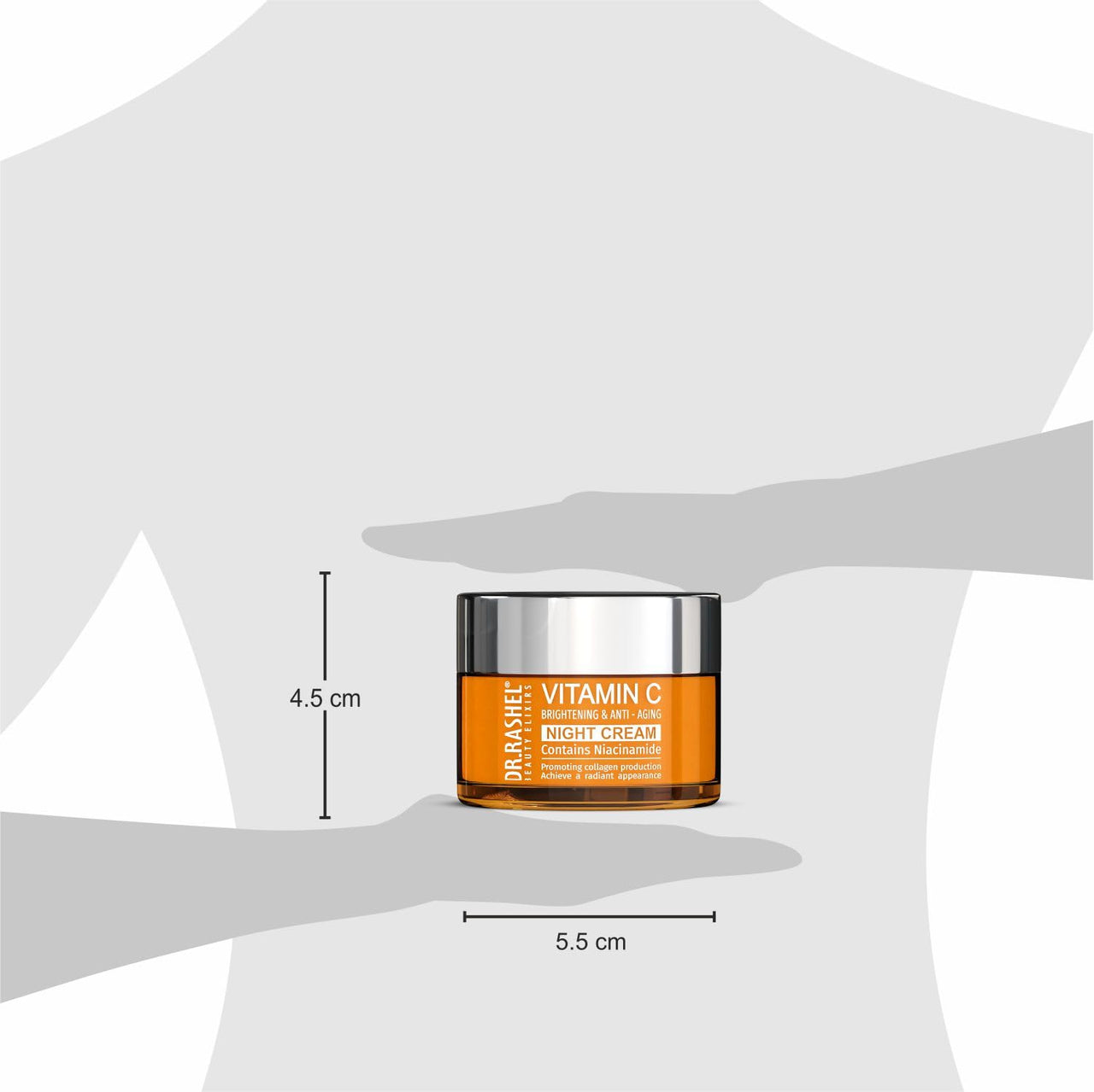 DR.RASHEL Vitamin C Night Cream Enriched with a Powerful Combination of Vitamin C & Collagen (50gm) | Fight Against Fine lines & Wrinkles | Helps Revitalizing & Nourishing the Skin | For Men & Women