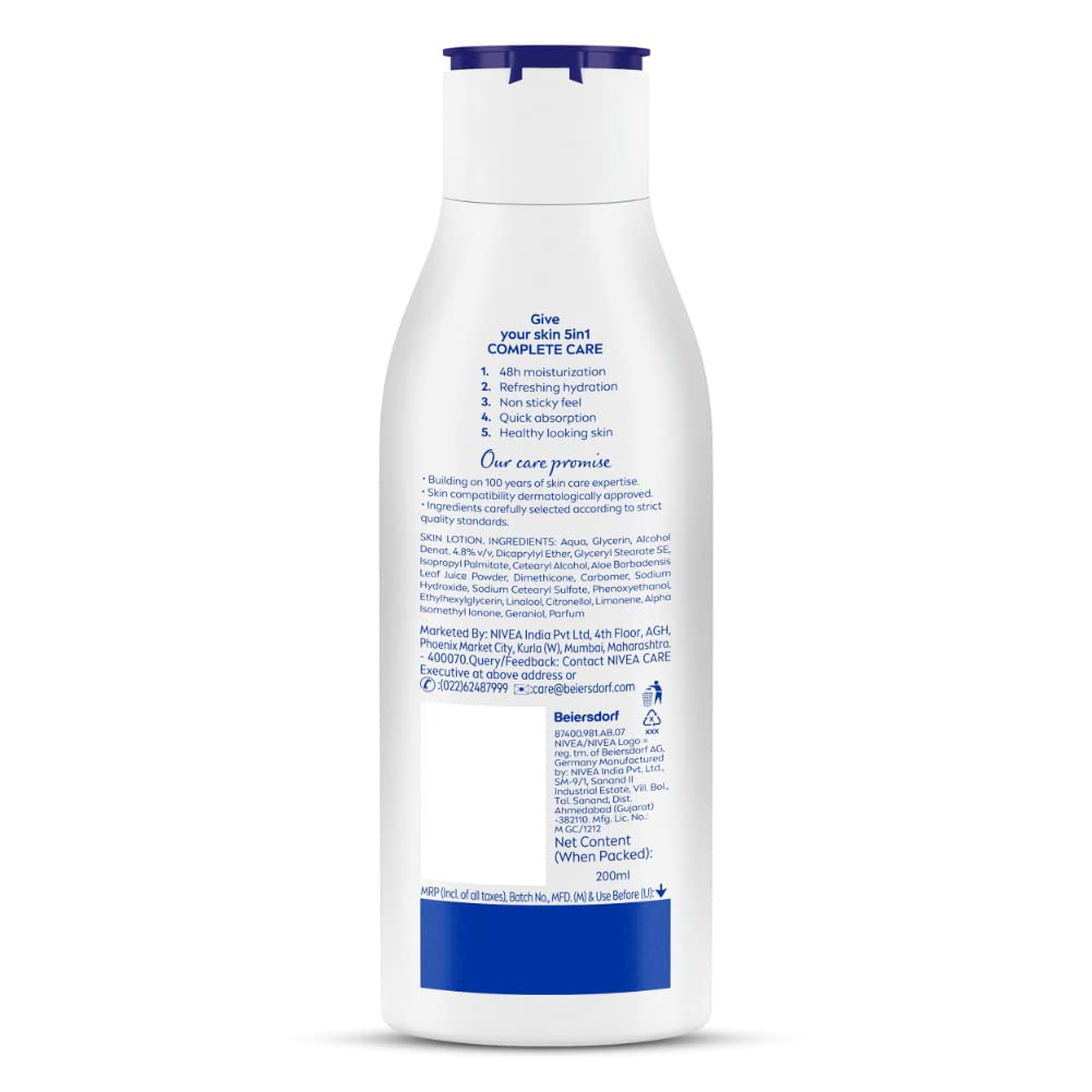 NIVEA Body Lotion, Aloe Hydration, with Aloe Vera, for Men & Women, 200 ml