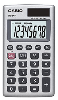 Casio HS-8VA, Solar Powered Standard Function Calculator (Pack of 2) 1 Count (Pack of 2)