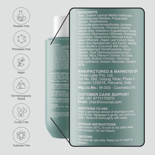 Bare Anatomy Anti Dandruff Shampoo | Reduces Upto 100% Dandruff & Strengthens Hair | With Salicylic Acid & Biotin | Paraben & Sulphate Free | All Hair Types | Women & Men | 250ml (Pack of 2)