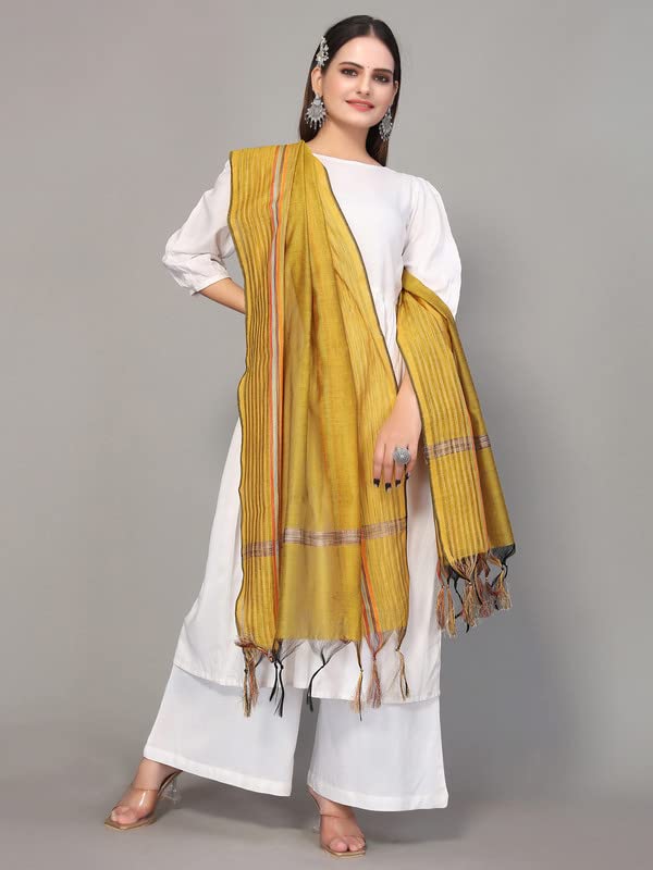 Satrani Women's  Woven Design Chanderi Dupatta