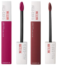 Maybelline New York Super Stay Matte Ink Liquid Lipstick, 50 Voyager, 5ml and Maybelline New York Super Stay Matte Ink Liquid Lipstick, 120 Artist, 5g