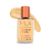 Mila Beauté Perfect Matte Long Wear Foundation | High Coverage, Light Weight & Water Resistant I Oil Free Formula With SPF 15 & Vitamin E | Smooth Matte Finish | Keeps Skin Hydrated | Shade - ( 2 Natural Beige, 30ml)