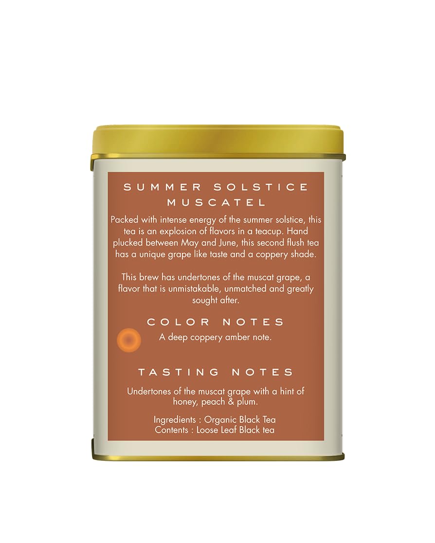 Makaibari Summer Solistics Mascatle | 100 gm Tin caddy | Second Flush Black | Summer Tea | Strong Black Tea