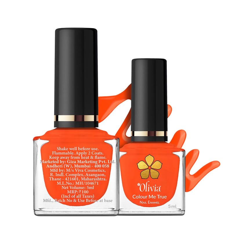 Olivia Nail Paint for Glossy Finish - 5ml (21 Tangelo)