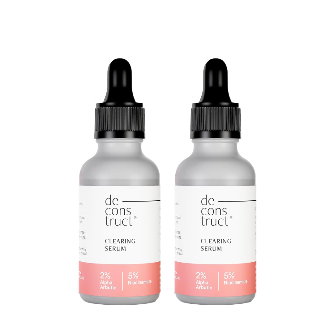 Deconstruct Skin Clearing Face Serum with 5% Niacinamide and 2% Alpha Arbutin | Reduces Pigmentation, Dark Spots, Marks| Improves skin texture | Gentle & Effective face serum | 30 ml each, pack of 2