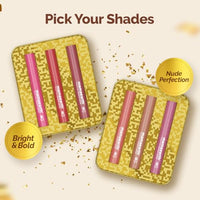 Mamaearth Moisture Matte Long Stay Lipstick Minis Gift Set - Nude Perfection | 8 Hour Moisture Lock | Up to 12-Hour Long Stay | Smudge Proof | Travel-Friendly | Gifting For Valentine's Day, Birthday, Anniversary & Special Occasions | Premium Gift Pack