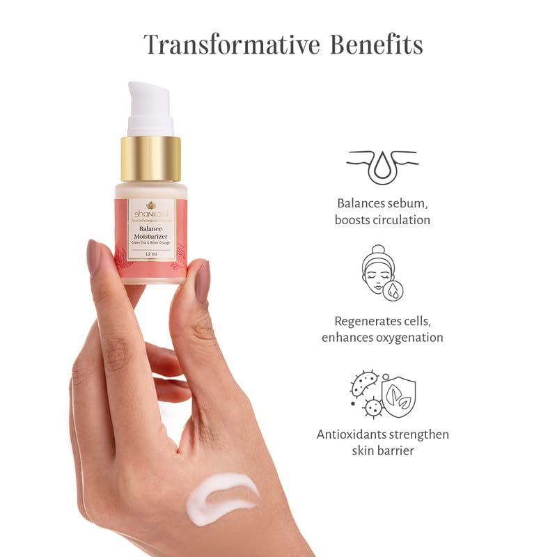 Shankara Balance Face Moisturizer With Green Tea & Bitter Orange For Kapha (Oily Skin) - 12 ml