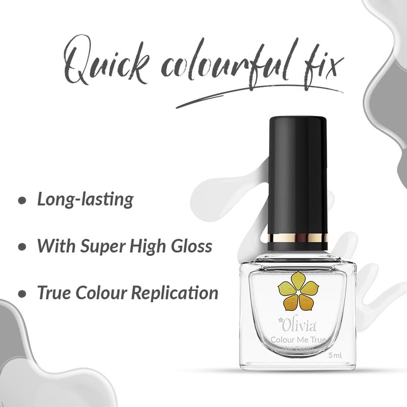 Olivia Nail Paint for Glossy Finish - 5ml (5 Top Coat)