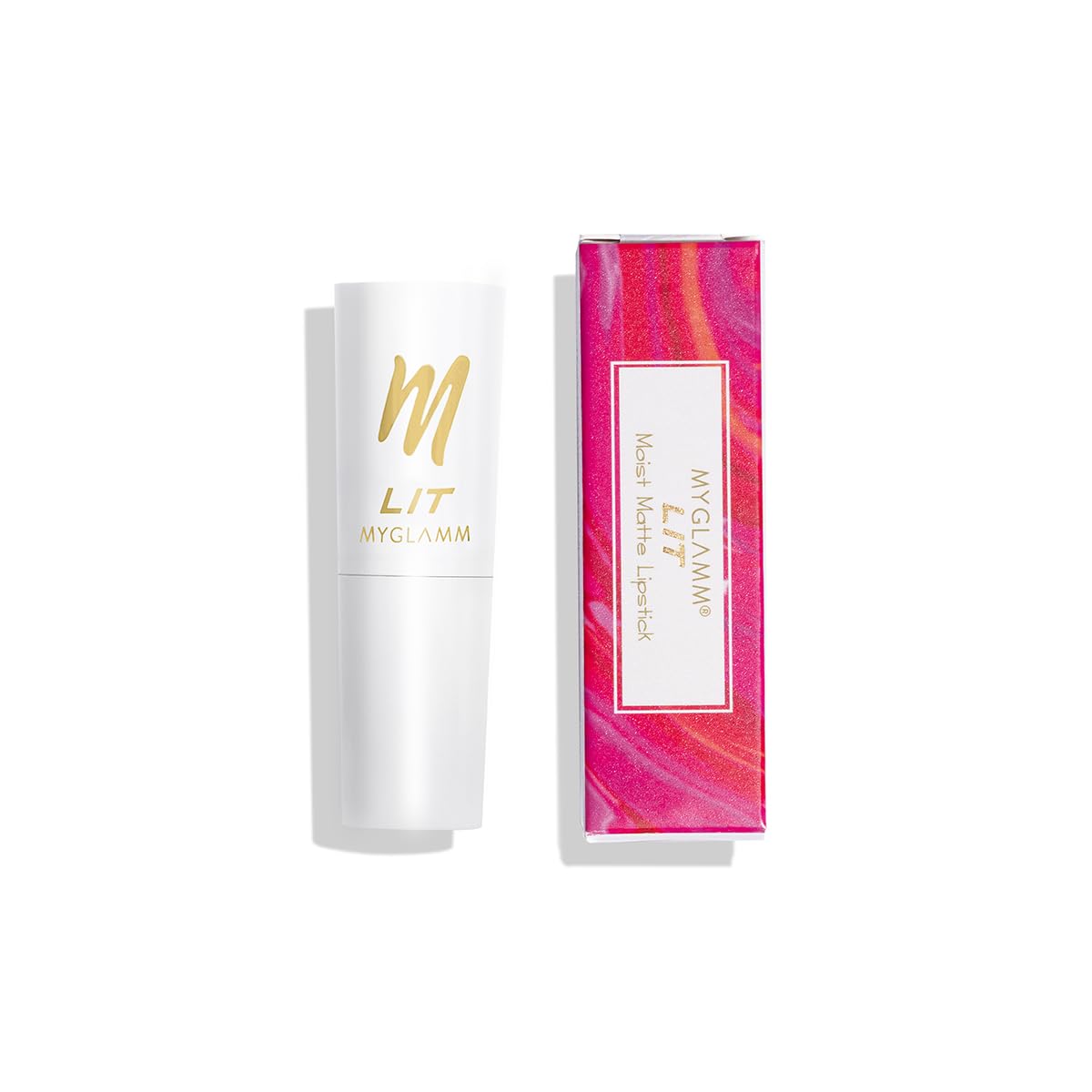 MyGlamm LIT Moist Matte Lipstick - Red Lady (Red Pink Shade)| Long Lasting, Pigmented, Hydrating Lipstick with Moringa Oil and Vitamin E (4.2g)