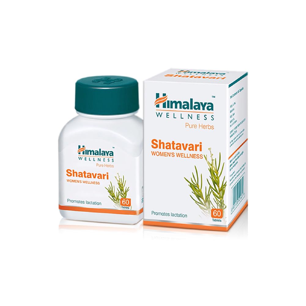 Himalaya Pure Herbs Shatavari Women's  Wellness Tablets, Promotes lactation, White, 60 Count