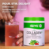 OZiva Vegan Collagen (Tangy Amla) with Biotin & Vitamin C For Brighter & Youthful Skin|Collagen Supplement For Women & Men|Plant Based Collagen Powder| Vegan (Pack of 1),1 count,200 grams