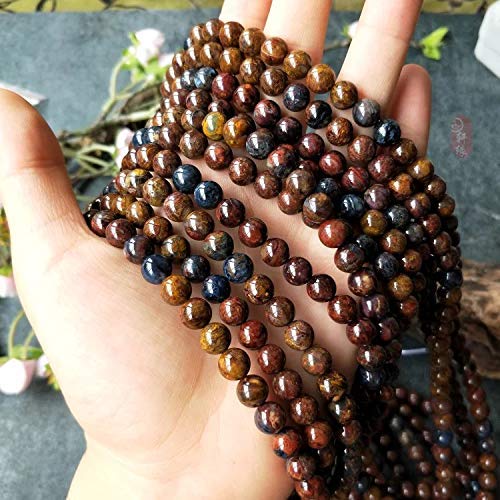 ABCGEMS Namibian Pietersite (AKA Vision Stone for Meditation- Exquisite Swirling Bands) Healing Crystal Stone Ideal for Bracelet Necklace Ring DIY Jewelry Making Craft Men Women Smooth Round 8mm Pietersite AKA Vision Stone (From Namibia)