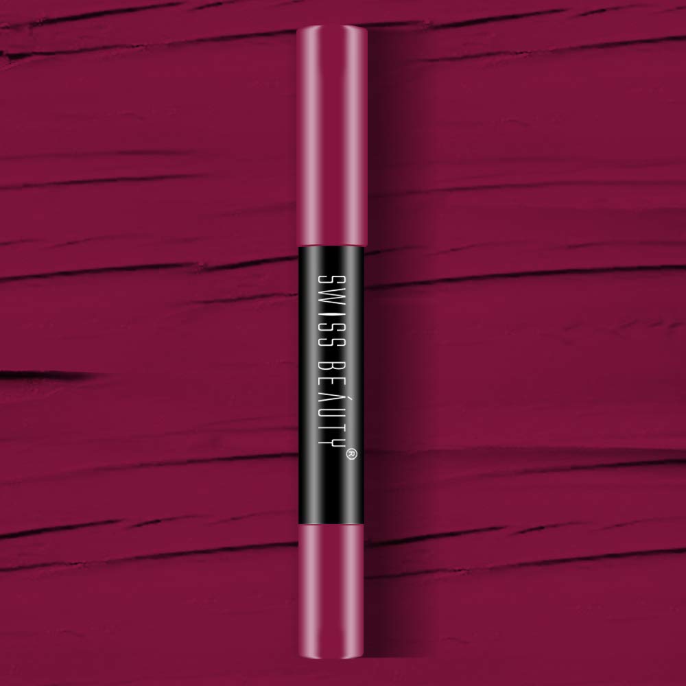 Swiss Beauty 12 Hrs. Stay Matte Lip Crayon, Night Out, 3g - Long Lasting, Waterproof, Super Stay, Matte Finish Lip Crayon, Long Wear, Crayon Lipstick