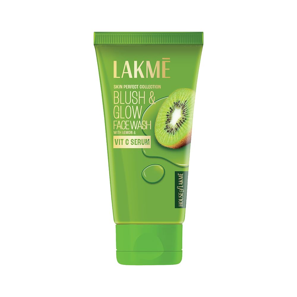 Lakmé Blush & Glow Kiwi Freshness Gel Face Wash with Vitamin C Serum, Refreshing and Gentle Facewash with Kiwi Fruit Extracts|| 50 g