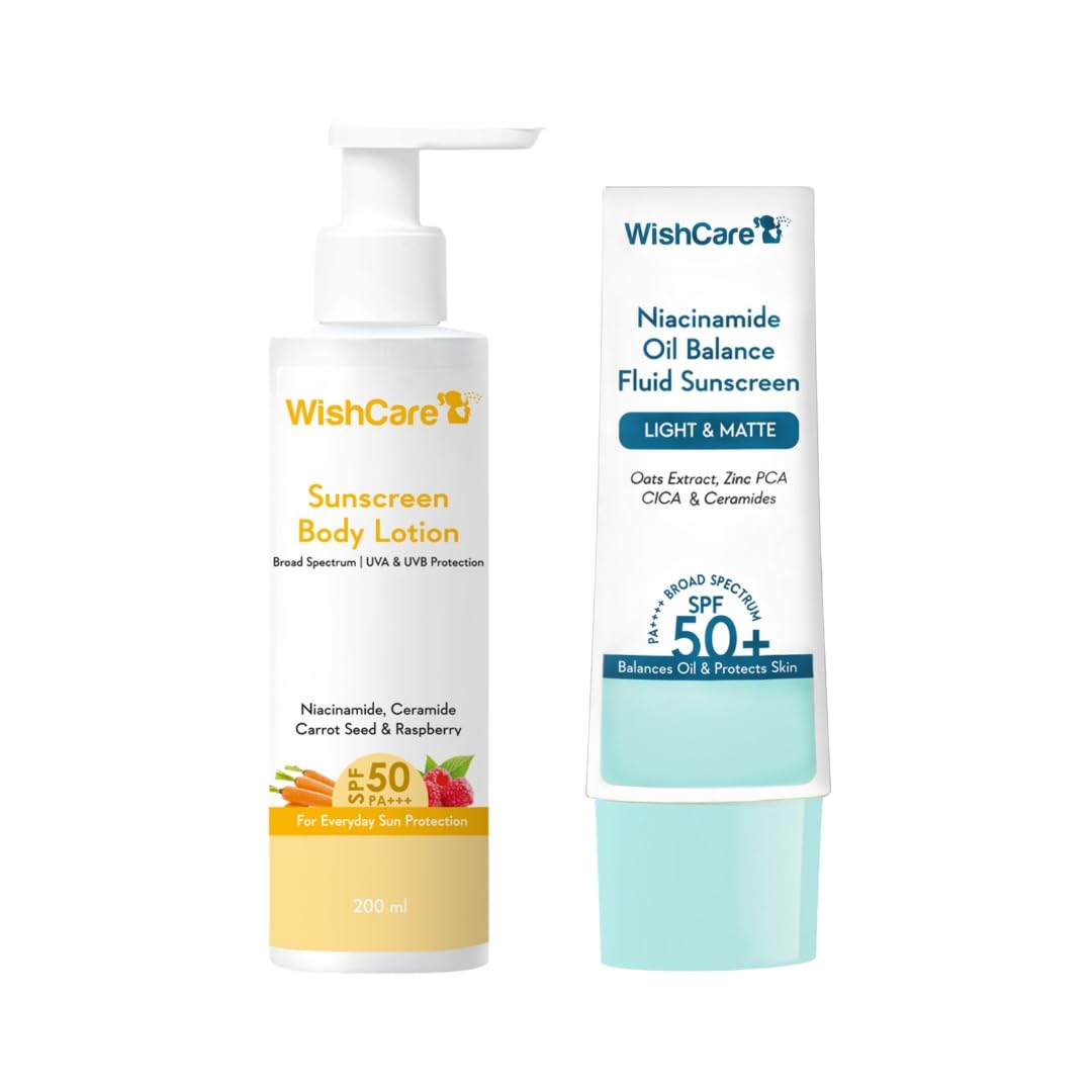 WishCare SPF 50 Sunscreen Combo for Face & Body (50gm + 200ml)