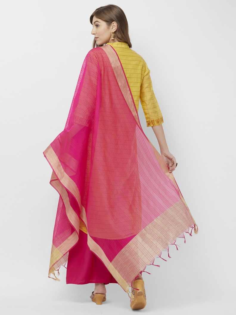 TRENDLOOK Women's  Solid Cotton Silk Dupatta