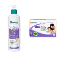 Himalaya Baby Massage Oil (500ml) & Himalaya Total Care Baby Pants Diapers, Medium, 54 Count