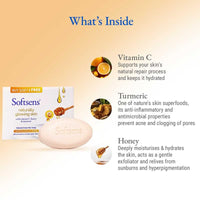Softsens Naturally Glowing Skin Cream Bar Soap | Parabens, Sulphates Free Soap Pack of 3 (100g x 4)