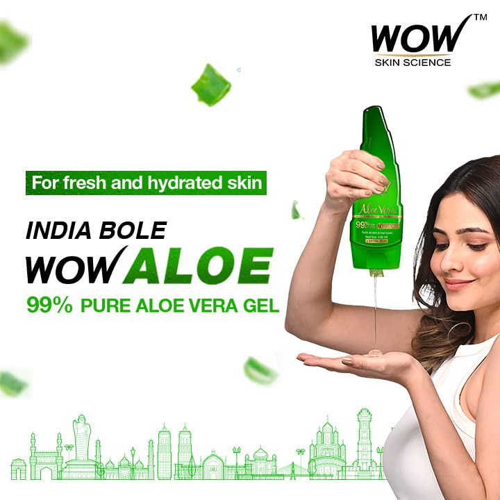 WOW Skin Science 99% Pure Aloe Vera Gel for Face, Skin & Hair - 150ml | Ultimate Gel For Glowing Skin | For Both Men and Women