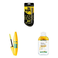 Maybelline New York Colossal Liquid Kajal, Super Black, 0.35G, Volum Express Colossal Waterproof Glossy Mascara, 10Ml And Garnier Micellar Cleansing Bi Phase Water, 125Ml