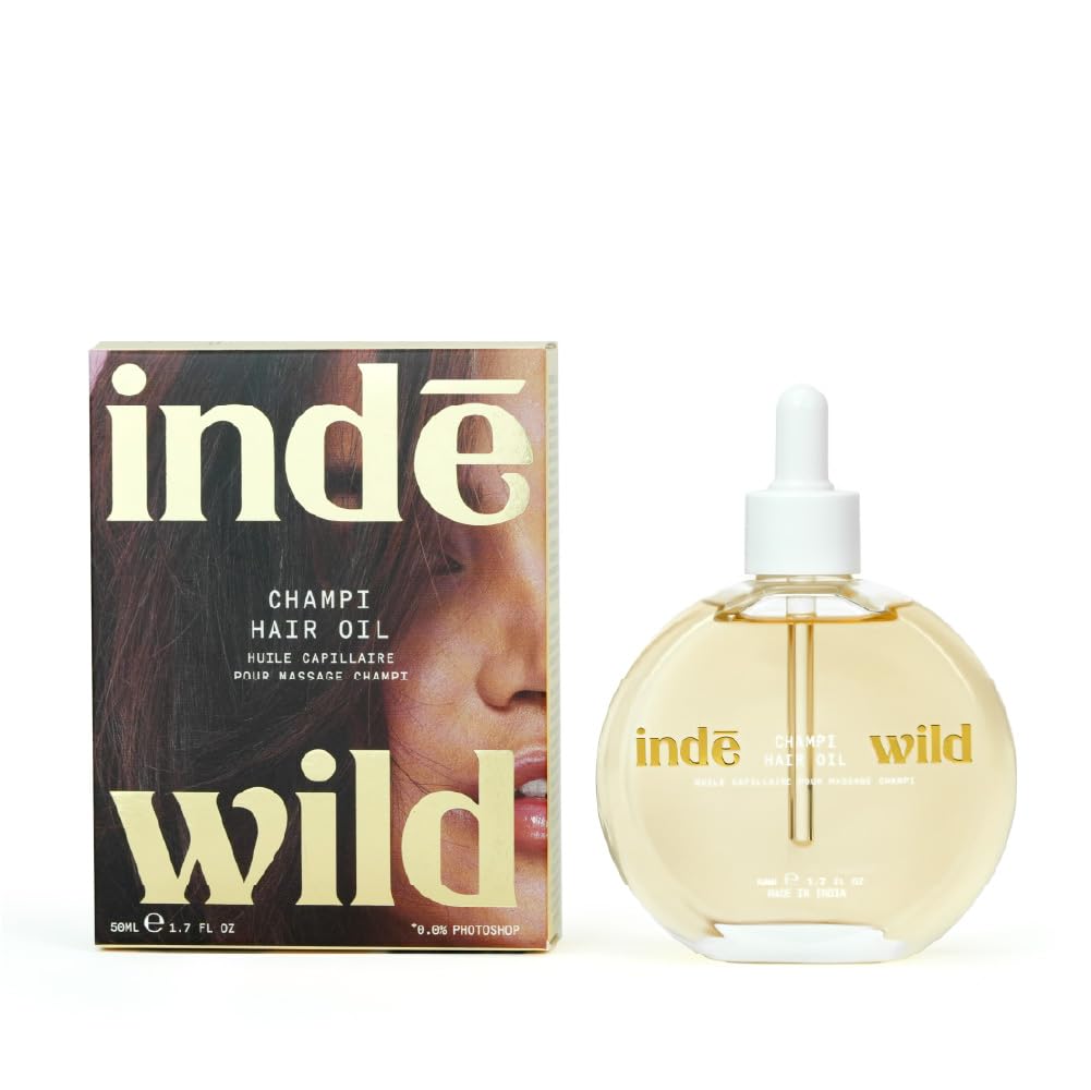 indē wild Champi Hair Oil (10 ml) with Rosemary Oil, Brahmi, Amla, and Bhringraj | Ayurvedic Hair Growth Oil for Dandruff, Hairfall, & Thicker, Fuller Hair | 16+ Ayurvedic Actives | Calming Fragrance