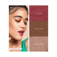 Gush 3 in 1 multi-use Face Palette | Cream Blush, Contour and Highlighter | Pocket-sized twist & Stack Palette | Easily blendable, Non sticky, Buttery & Buildable | Contains Avocado oil and Shea butter for a Dewy Finish | Free from Sulfates and fragrance