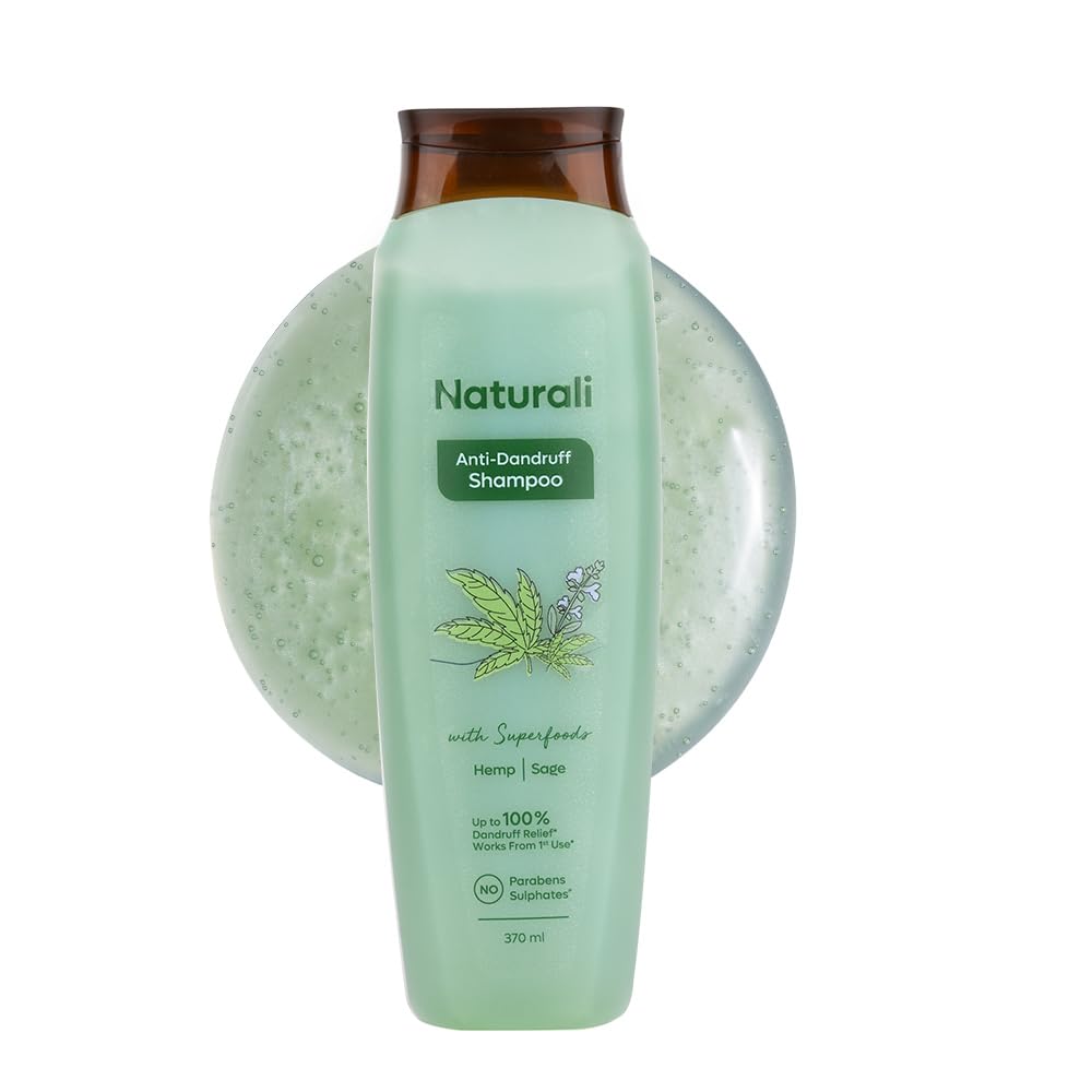 Naturali Anti Dandruff Shampoo Up To 100% Relief with Salicylic Acid | No Sulfate No Paraben | Anti Dandruff Shampoo for Man & Women | 370 ml