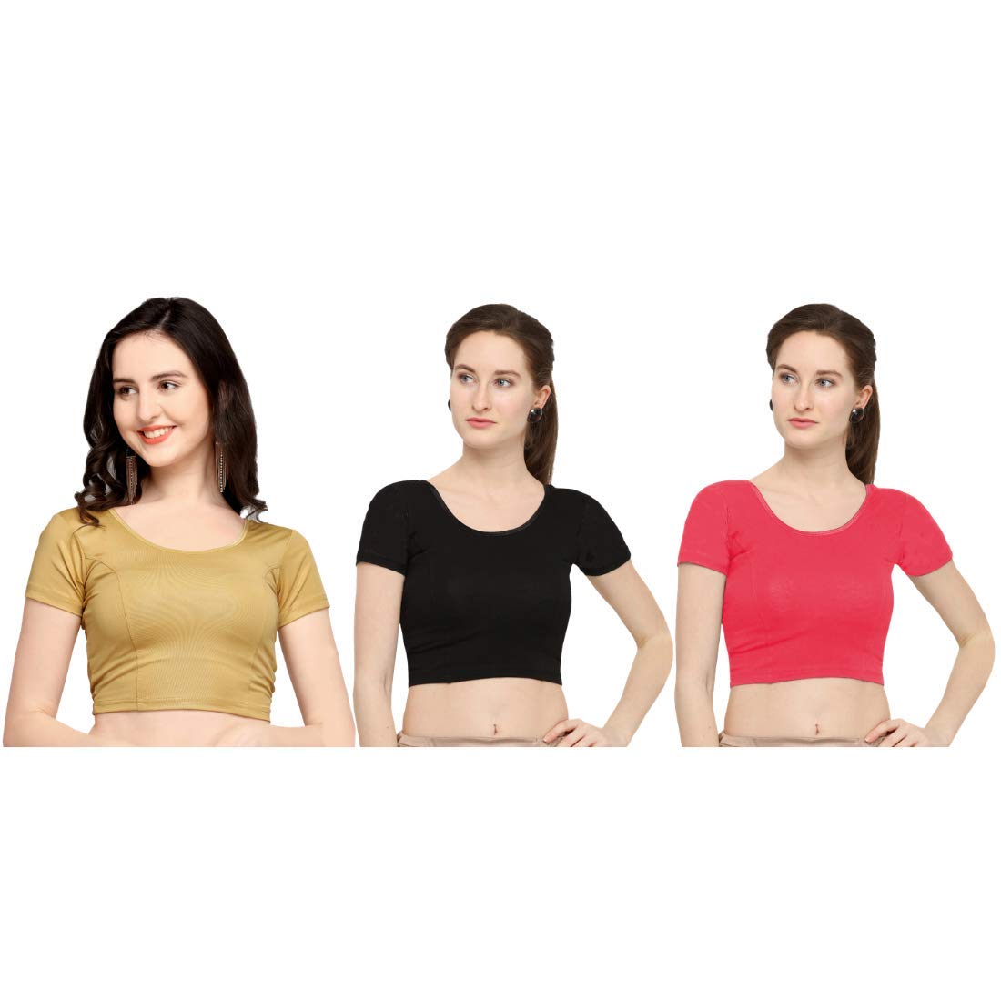 Life Win Stretchable Blouse 28 to 46 Size Cotton Lycra for Women