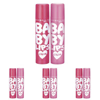 Maybelline New York Lip Balm, With SPF, Moisturises and Protects from the Sun, Pink Lolita & Baby Lips Cherry Kiss, Baby Lips, Berry Crush & Baby Lips Pink Lolita, 8 pack, 8g