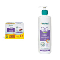 Himalaya Gentle Baby Soap Value Pack, 4 * 75g & Himalaya Baby Massage Oil (500ml)