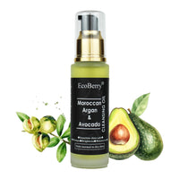 EcoBerry Moroccan Argan & Avocado Cleansing Oil For Oily Skin, Boosts Hydration, Increases Collagen Production, Improves Elasticity, Reduce Wrinkles, Vegan