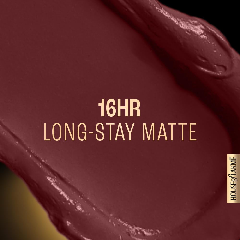 LAKMÉ Forever Matte Liquid Lip, 16Hr Lipstick, Lightweight & Transferproof - Wine Touch, 5.6Ml