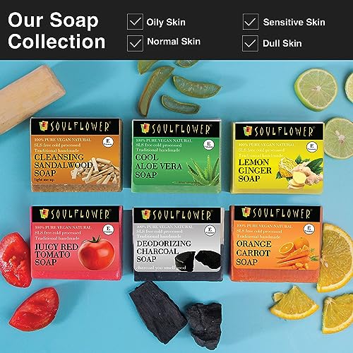 Soulflower Sweet Rose Soap Handmade, 100% Pure, Natural & Cold processed Grade 1 BIS Standard Premium & Luxurious Soap with Essential Oils, Exotic Herbs & Aroma, 150g