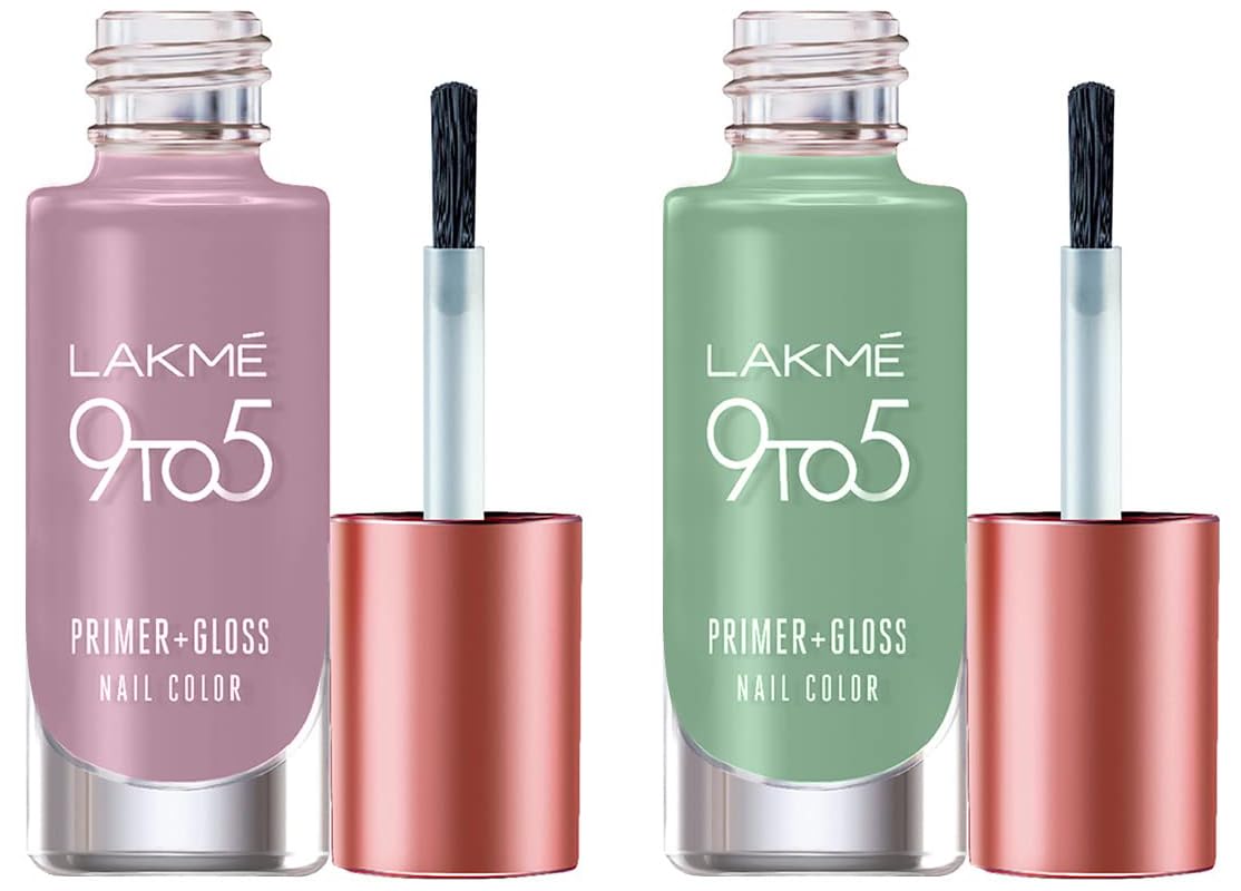 Lakmé 9 To 5 Primer + Glossy Finish Nail Colour & 9 To 5 Primer + Glossy Finish Nail Colour,12 ML