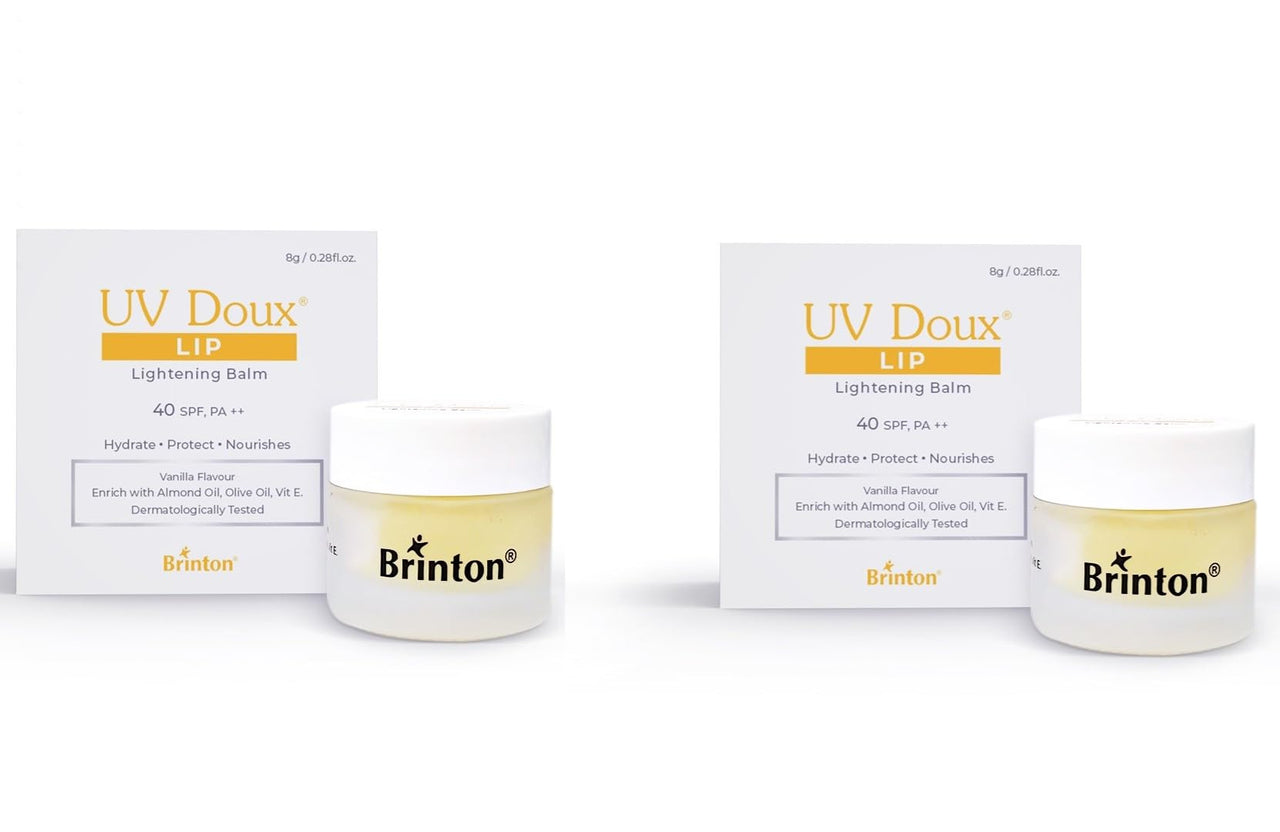 UV Doux Lip Lightening Balm with SPF 40 PA ++| Enriched with Almond Oil, Olive Oil & Vitamin E | Restores Natural Lip Colour | Hydrates, Protects, Nourishes | Expert Care, Dermatologically Approved | Unisex Lip Balm | 8g, Vanilla x 2