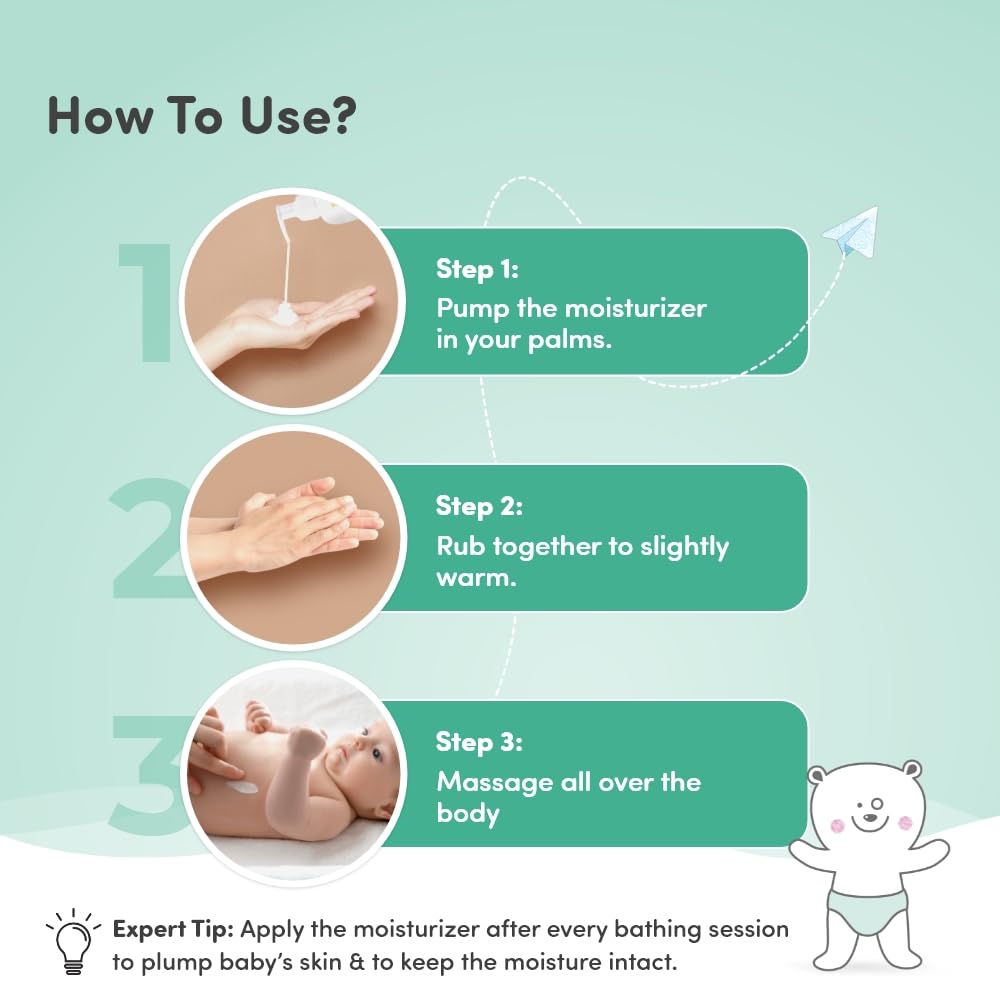 Mylo Baby Body Lotion 200ml Pack of 2 | Made Safe Certified | Dermatologically Tested | Long Lasting 24 Hours Moisturization | Soothes Dryness