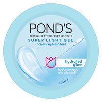 POND's Super Light Gel Oil Free Face Moisturizer 100g & POND's Super Light Gel Oil Free Face Moisturizer 49g, With Hyaluronic Acid & Pond's  Natural Glow Face Powder, Pink Glow - 30G
