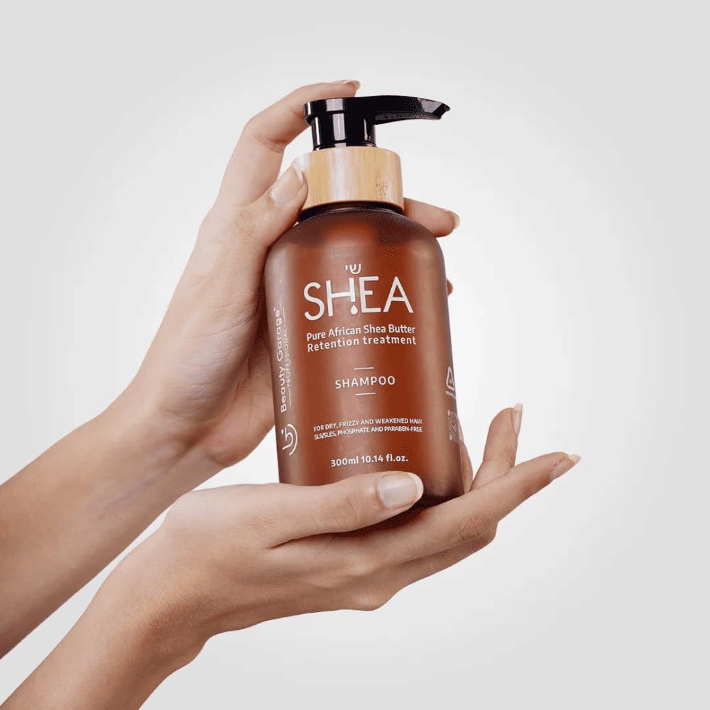 Beauty Garage African Shea Butter Shampoo | 300ml Sulphate Free Shampoo with Argan & Macadamia Oil | Smooth Shield Retention | For Dry & Frizzy Hair