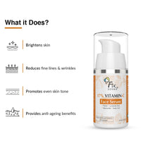 Fixderma 17% Vitamin C Face Serum for Glowing Skin | Retinol Face Serum | Skin Brightening Vit C Serum for Women and Men | Anti Aging Night Face Serum | Niacinamide Serum - 15g