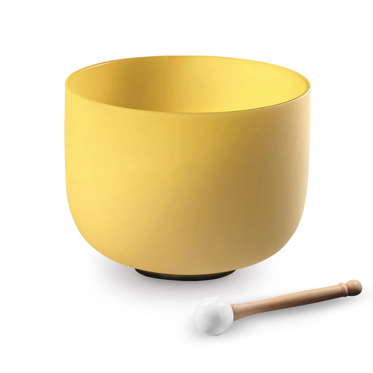 Kresec Yellow 9 Inch Crystal Singing Bowl E Note (±40 cents) Solar Plexus Chakra with O-ring and Mallet for Meditation, Yoga, Spiritual and Body Healing and Energy Cleansing Yellow E Note
