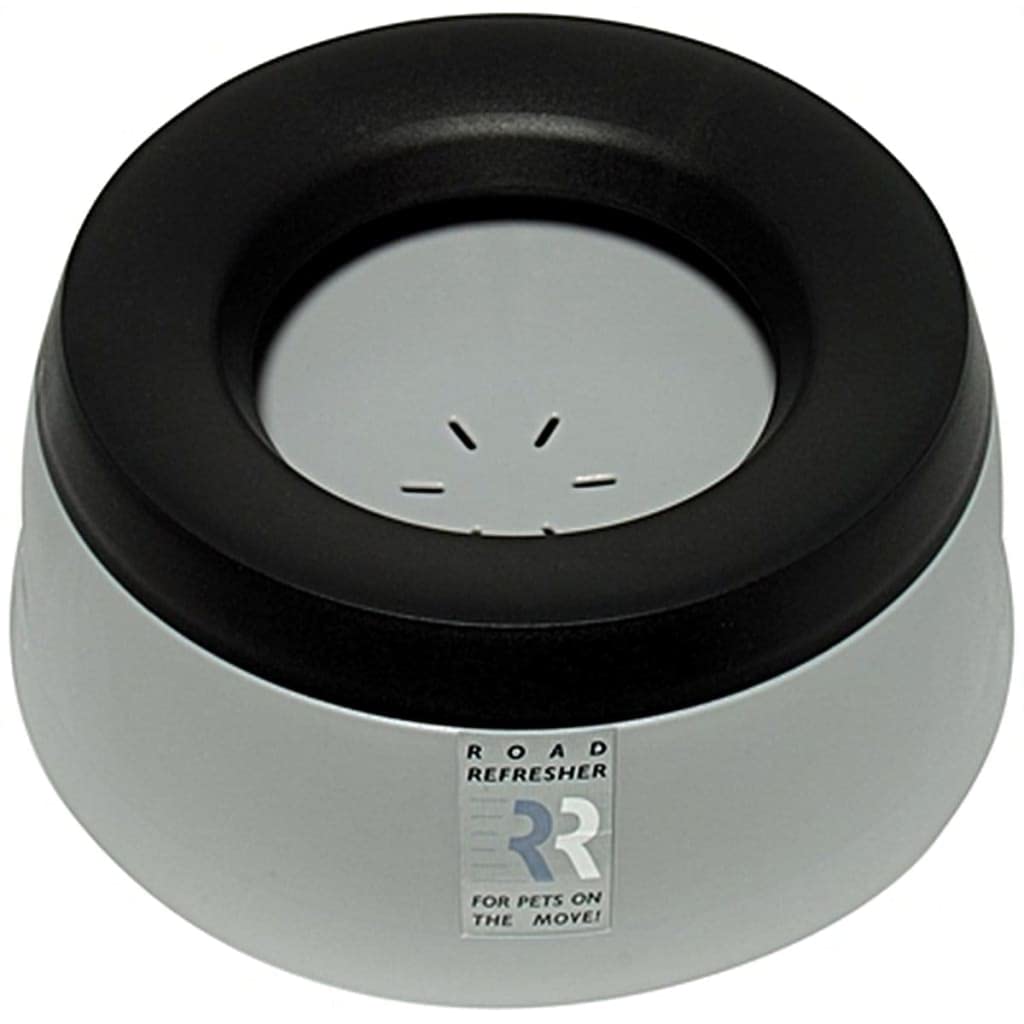 Prestige Pets Road Refresher, The No-Spill Slobber Stopper Water Bowl for Dogs, Slow Feeder Water Dispenser Bowl for Home and Travel, No Splashes, Ideal for All Breeds, Small, Pewter Grey Water Bowl Dispenser