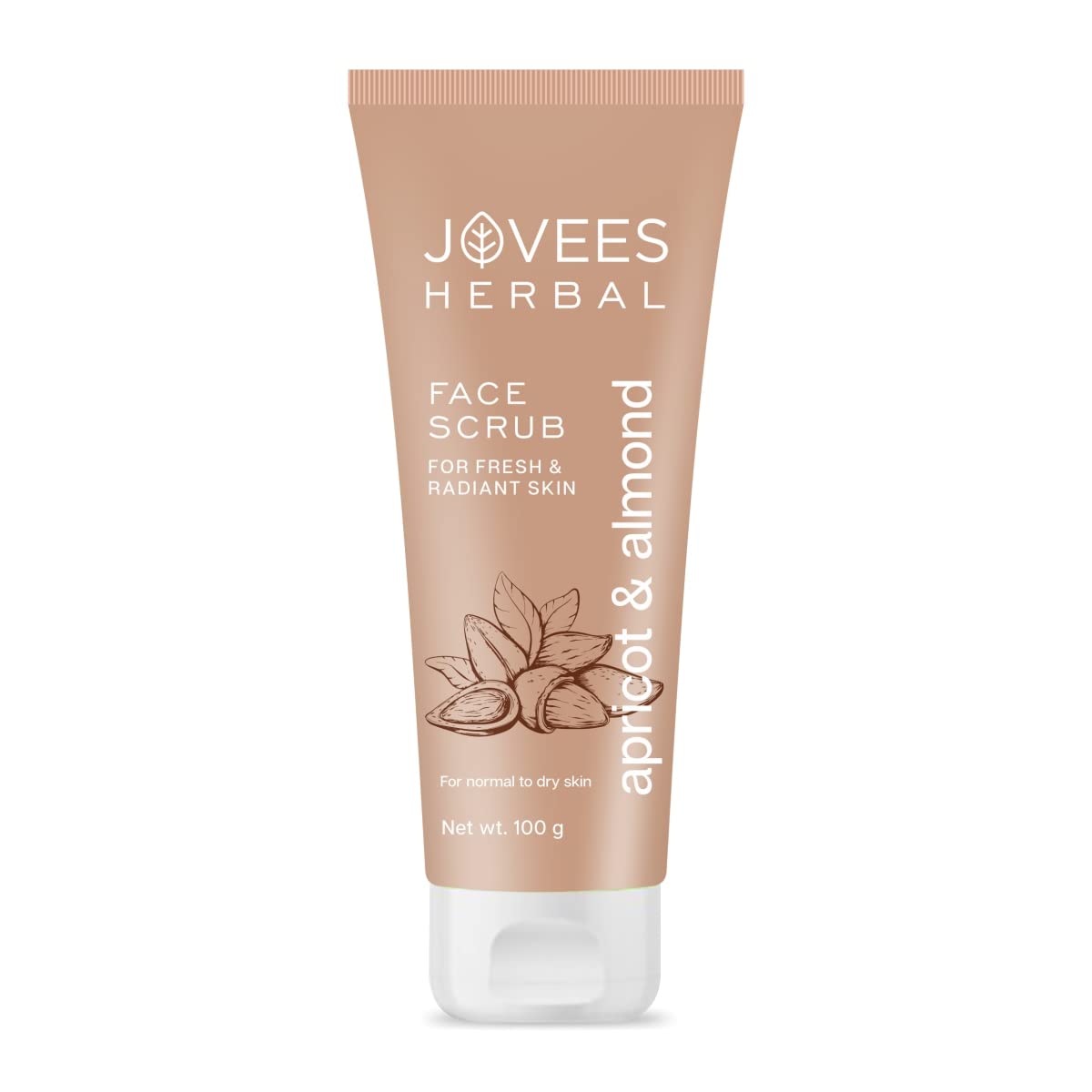 Jovees Herbal Apricot & Almond Face Scrub with Almond, Apricot & Wheatgerm Oil For Normal to Dry Skin | Gently Removes dead Skin, Anti-Pigmentation, Tan Removal, Smooth and Clear Complexation 100g