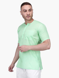 Rajubhai Hargovindas Men's  White Fine Cotton Short Kurta | Pack of 4 |