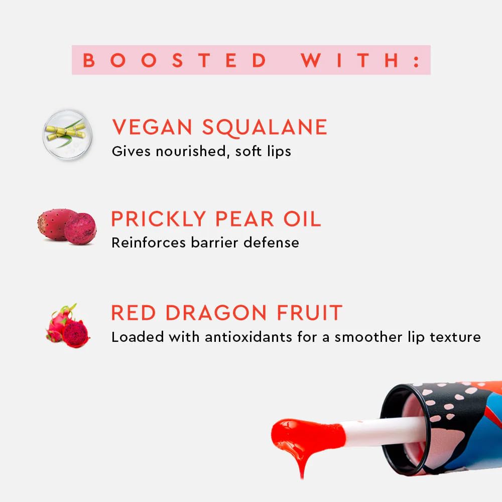 Kiro PH-Play Color Changing Lip & Cheek Oil – Cherry Nectar, 5.5ml | Hydrating, Nourishing & Smoothening | Non-Sticky, Non-Greasy | Infused with Vegan Squalane, Prickly Pear Oil & Red Dragon Fruit