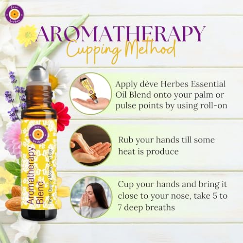 Deve Herbes Lemon Essential Oil (Citrus limonum) Pre Diluted Ready to Use Roll-on Blend for Aromatherapy and Topical Skin Application for Kids and Adults 10ml